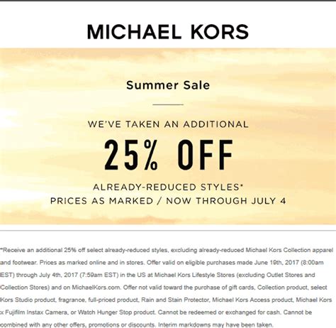 Michael Kors outlet coupons